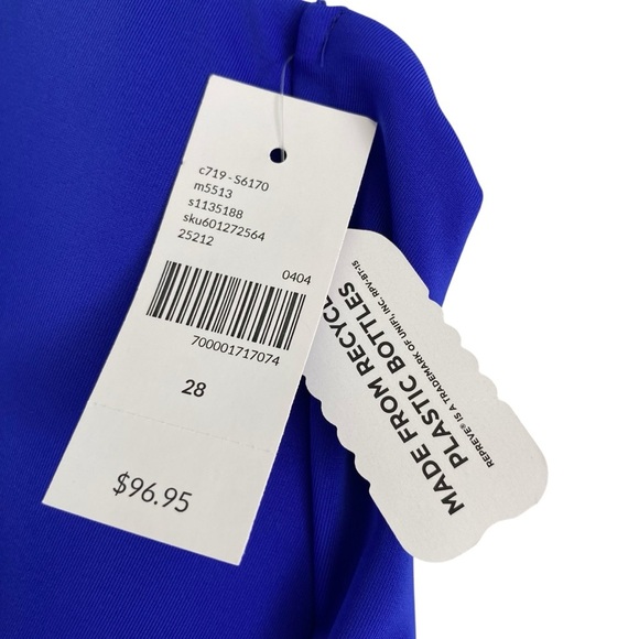 Lane Bryant Lightly Lined No-Wire Plunge One Piece Swimsuit 28 Purplish Blue - Picture 4 of 8